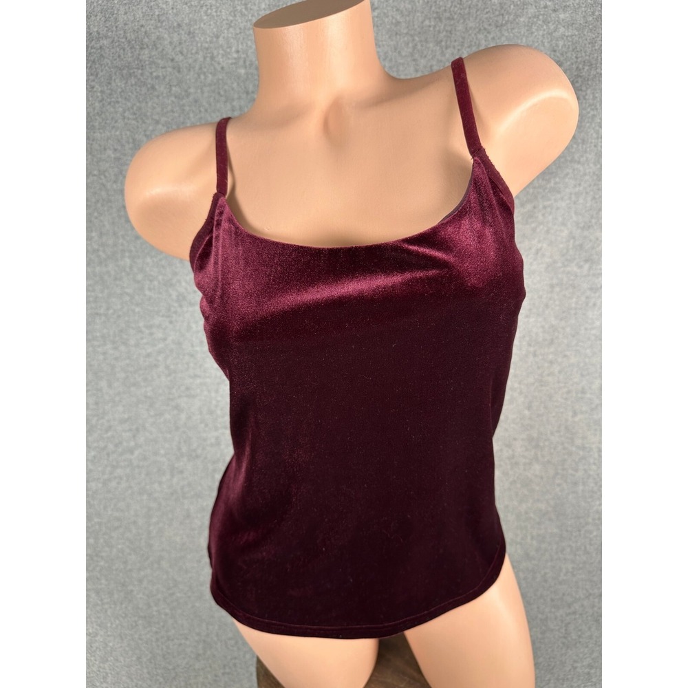 Y2k Cami Boston Proper Fairy Coquette Velvet Tank Top Medium Burgundy Whimsigoth